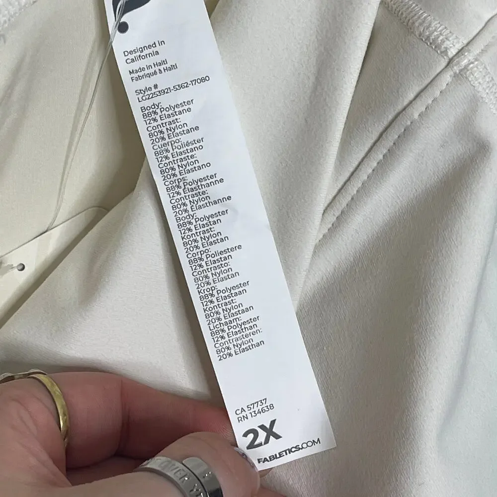Fabletics Power Hold Egret/Gold White Boost Crop Leggings Size 2XL - Picture 8 of 10